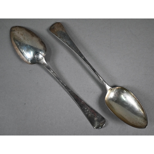 29 - Pair of George III silver old English pattern tablespoons, Godbehere, Wigan & Boult, London 1811... 