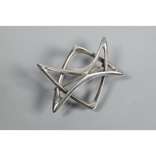 368 - Just Andersen - A Danish silver brooch formed of two conjoined stylised triangles, number 717, stamp... 