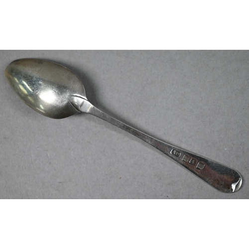 37 - Scottish minor guild: Arbroath old English pattern silver teaspoon, stamped AD with portcullis; engr... 