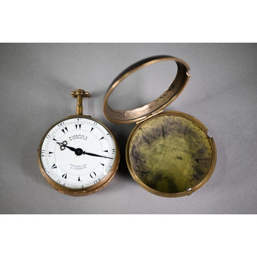 388 - A Georgian gilt metal large pair-cased pocket watch for the Ottoman/Egyptian market by Markwick Mark... 