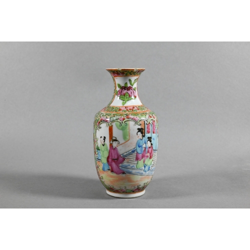 418 - A 19th century Chinese Canton famille rose jug painted in polychrome enamels with birds, butterflies... 