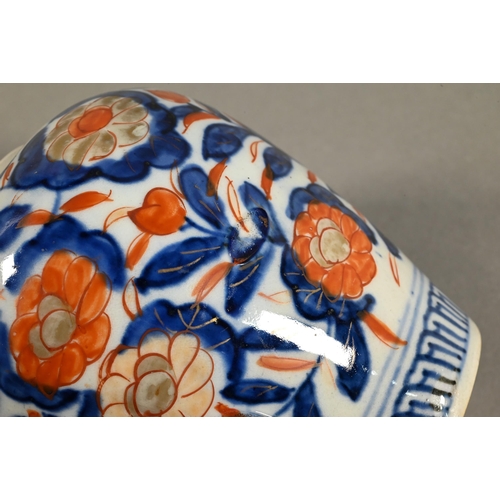 429 - A pair of 19th century Japanese Imari ovoid caddy's with insert covers and domed outer covers, paint... 