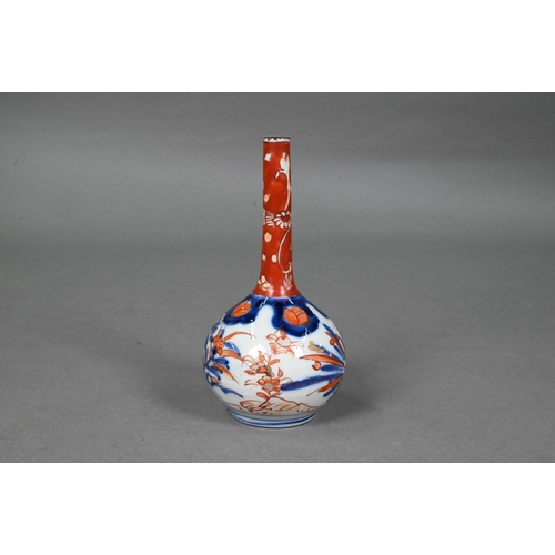 432 - A late 19th or early 20th century Chinese famille rose rouleau vase, painted in polychrome enamels w... 