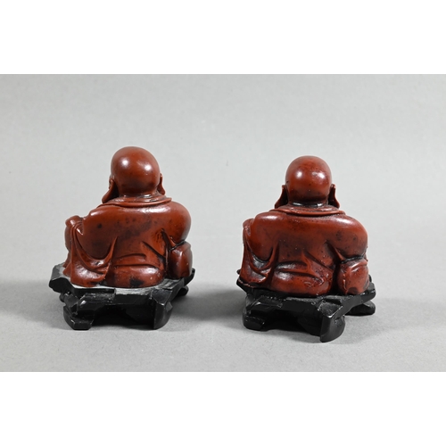 451 - Four Chinese carved fruit pit or fruit stone items, Guangdong province, including two boat carvings ... 