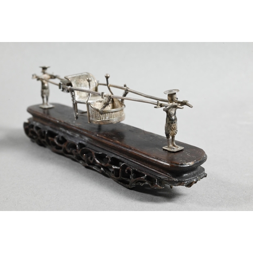 469 - A small collection of late 19th or early 20th century Chinese export novelty silver miniatures inclu... 