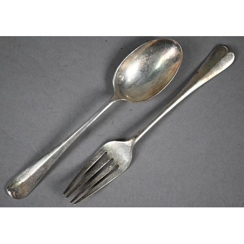 47 - Engraved silver bowl, Martin, Hall & Co Ltd, Sheffield 1928, 11cm, to/w a pair of sauce ladles, ... 