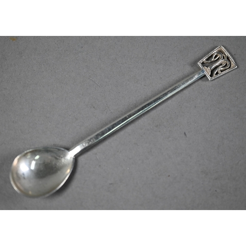 58 - Falcon Studio (Henry George Murphy):  Arts & Crafts style spoon with fig bowl and finial pi... 