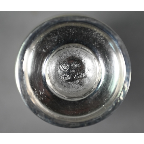 74 - George II silver baluster pounce-pot with domed top and moulded foot, Isaac Cookson, London 1734, 4.... 