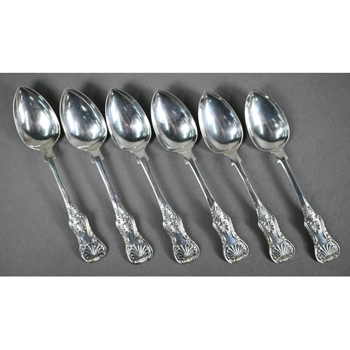 89 - Newcastle assay: set of six early Victorian Kings pattern teaspoons, Lister & Sons, Newcastle 18... 