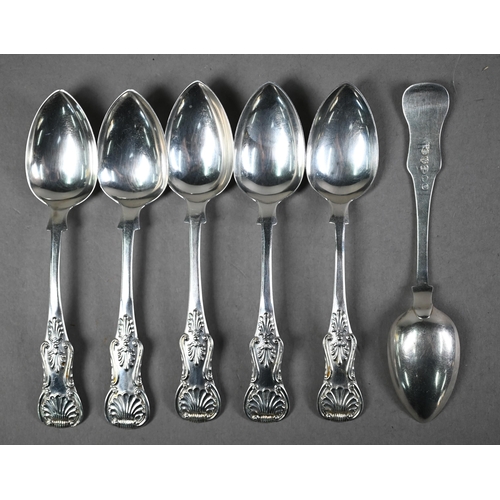 89 - Newcastle assay: set of six early Victorian Kings pattern teaspoons, Lister & Sons, Newcastle 18... 