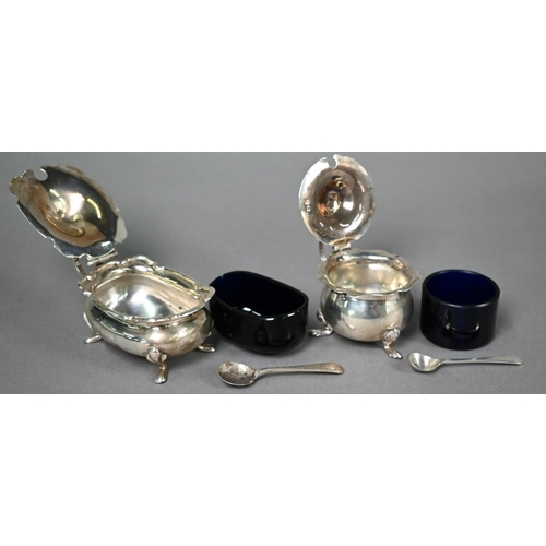 95 - Various silver condiments, including Adam Revival pepperette and cayenne pepper-pot c/w spoon, Birmi... 