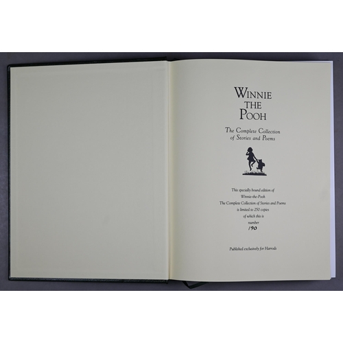 1014 - Two ltd ed leather-bound volumes published for Harrods, Winnie the Pooh the Complete Collection of S... 