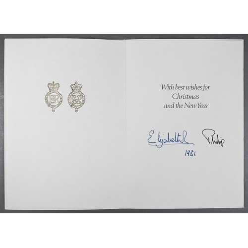 1089 - HM Queen Elizabeth II and HRH the Duke of Edinburgh Christmas card with printed photographic front a... 