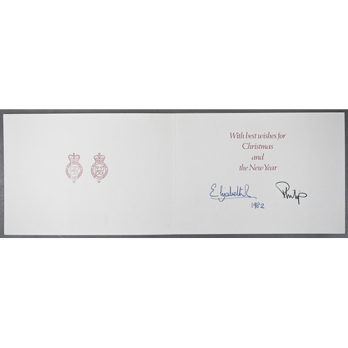 1090 - HM Queen Elizabeth II and HRH the Duke of Edinburgh Christmas card with printed photographic front a... 