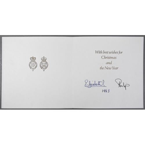 1091 - HM Queen Elizabeth II and HRH the Duke of Edinburgh Christmas card with printed photographic front a... 