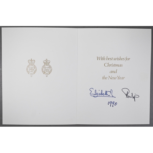 1098 - HM Queen Elizabeth II and HRH the Duke of Edinburgh Christmas card with printed photographic front a... 