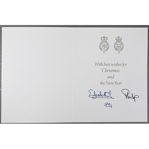 1102 - HM Queen Elizabeth II and HRH the Duke of Edinburgh Christmas card with printed photographic front a... 