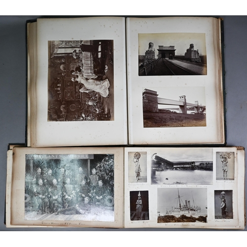 1129 - Two late Victorian/Edwardian albums of photographs - mostly topographical including Norway, Great Br... 