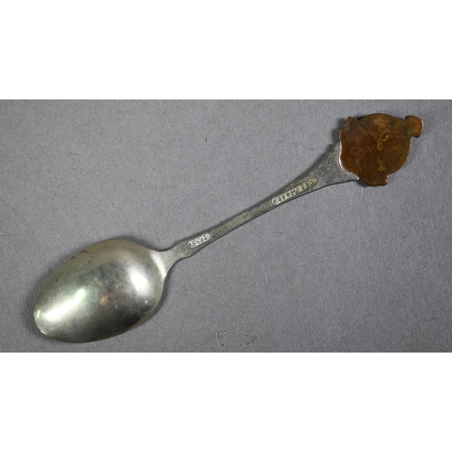 1159 - Maritime - White Star Line RMS 'Majestic' epns souvenir spoon with enamelled finial