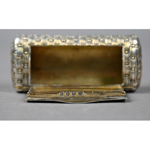 1167 - George III silver and parcel-gilt snuff box, chased as basket-work, maker not identified, London 180... 