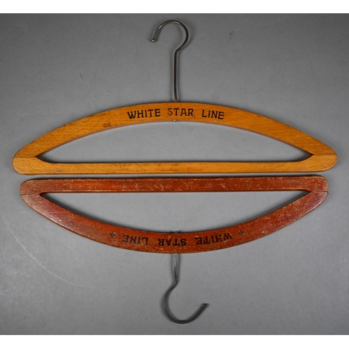 1178 - Maritime - two White Star Line wooden coat-hangers