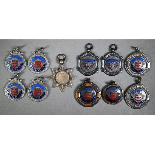 1185 - Nine 1950s Rodley Wheelers Cycling Club enamelled medals (one silver)