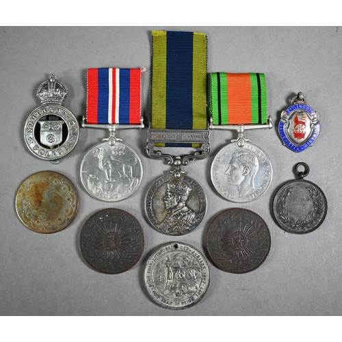 1192 - WWII service medals to 1424313 Gnr. Thomas Trim, R.G.A. comprising India GSM (Geo. V) bar Waristan 1... 