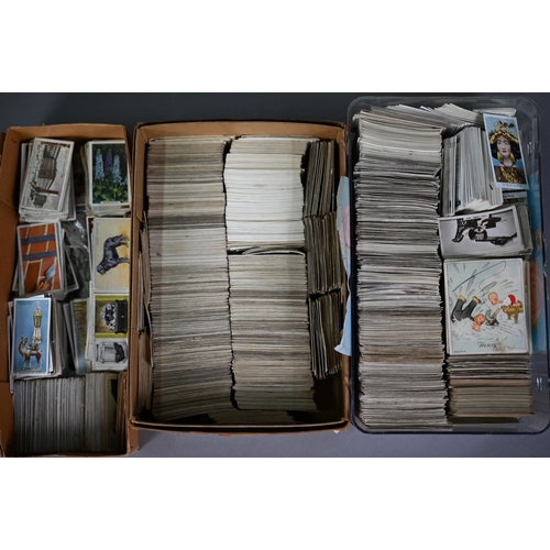 1224 - Large quantity of cigarette cards and other trade-cards, postcards etc - mostly Wills & Players