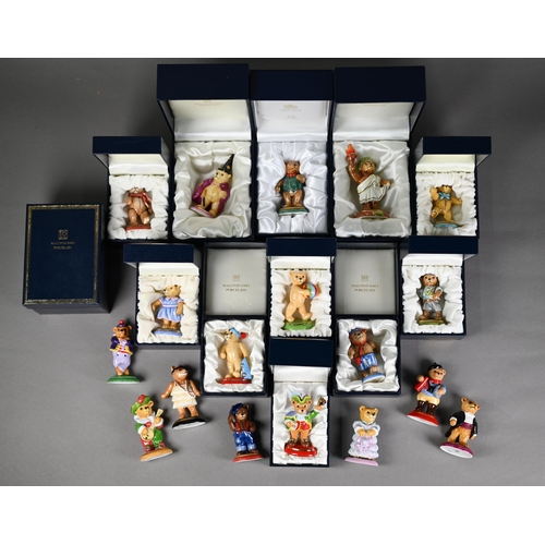 1233 - Eleven boxed Halcyon Days porcelain teddy bears, to/w seven unboxed (18)