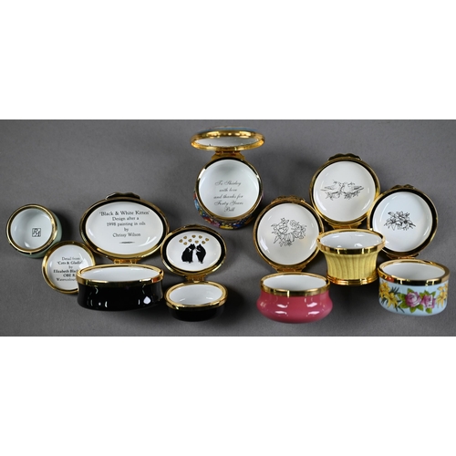 1234 - Nine various boxed Halcyon Days enamel boxes