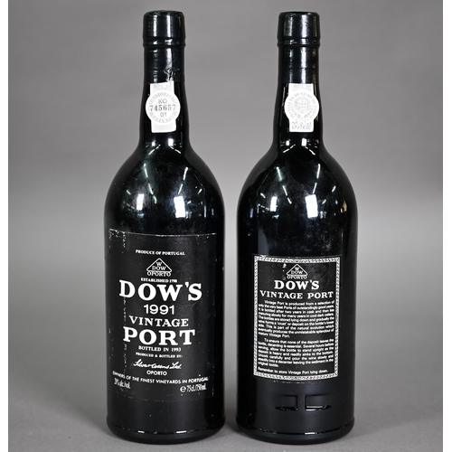 1241 - Part case of ten bottles of Dow's 1991 vintage port (bottled 1993) - no warranty offered as to condi... 