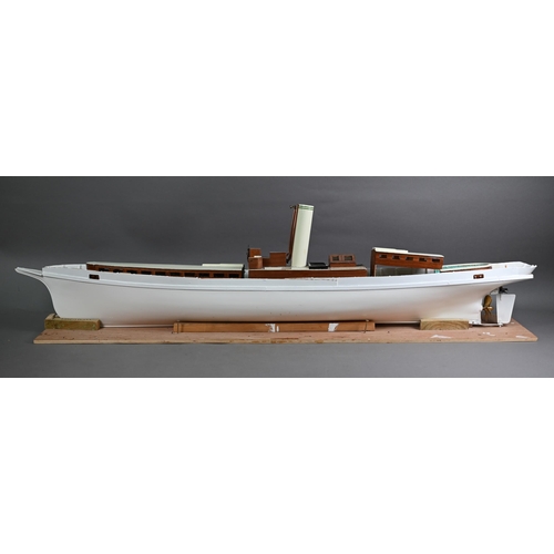 1252 - A scratch-built model of a Victorian steam-yacht 'Skeandhu', with electric motor (unfinished), kit N... 