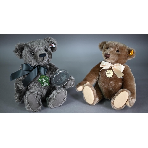 1257 - Boxed Steiff Rose Tavern 2000 (Harrods) musical teddy bear 30 cm (with certificate) to/w a boxed 190... 