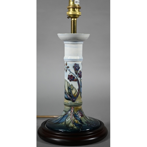 541 - Moorcroft Autumn Blackberry table lamp 23 cm (net of light fitting)