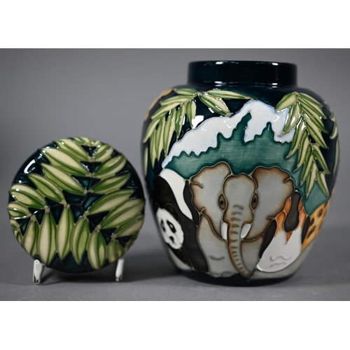 556 - Moorcroft Collector's Club 'Noah's Ark' ginger jar and cover 1995, no 572, 15 cm (boxed)