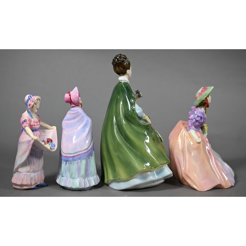 570 - A scarce Royal Doulton figure 'Delicia' HN1662, 15 cm high to/w three others - 'Lucy Ann' HN1502, 'L... 