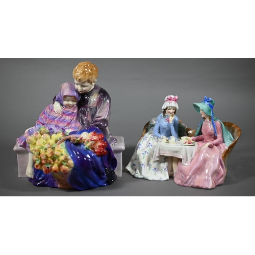 571 - Two Royal Doulton groups, 'The Flower Seller's Children' HN1206 and 'Afternoon Tea' HN1747 (2) 