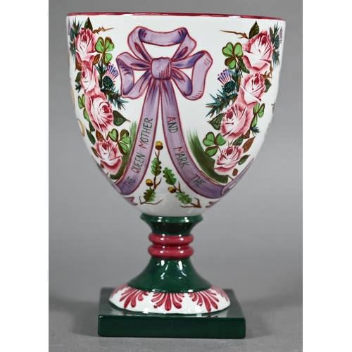 605 - Boxed Royal Doulton Wemyss Centenary Goblet 1980, 19 cm high