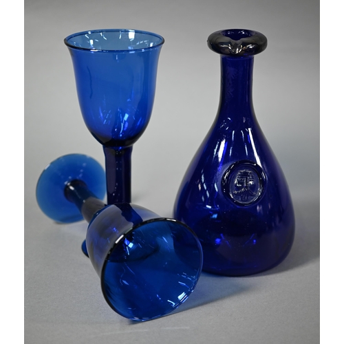 622 - Pair of Victorian 'Bristol blue' serving rummers with flared bowls, to/w various other Victorian and... 