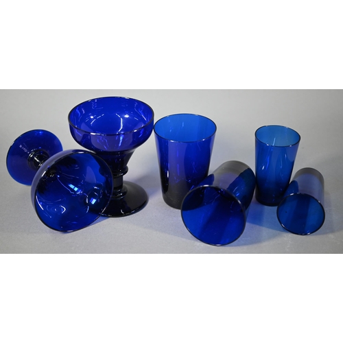 622 - Pair of Victorian 'Bristol blue' serving rummers with flared bowls, to/w various other Victorian and... 