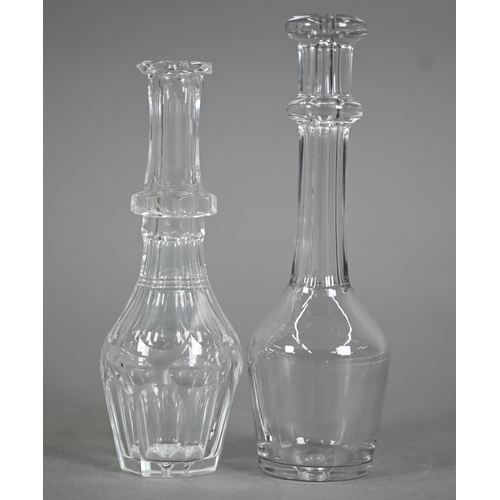 632 - Two 19th century cut glass toddy-lifters, 14/15.5 cm long