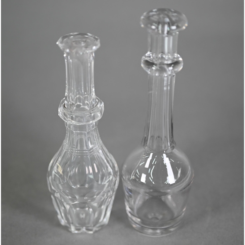 632 - Two 19th century cut glass toddy-lifters, 14/15.5 cm long