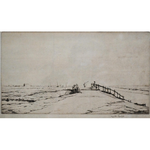 655 - After Martin Hardie (1875-1952) - Coastal view, probably Walberswick, drypoint etching, pencil signe... 