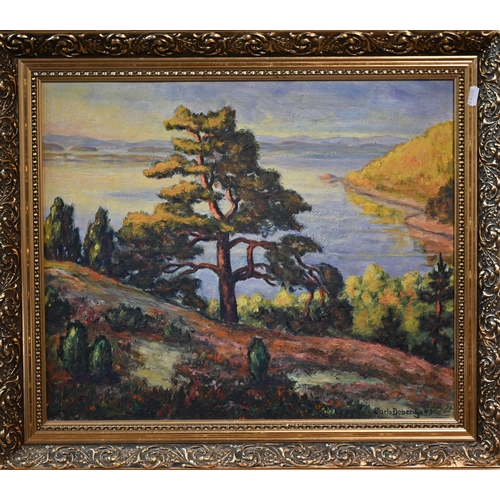 687 - Carlo Deberitiz - A Norwegian landscape, oil on canvas, signed lower right and dated '43, 41 x 50 cm... 