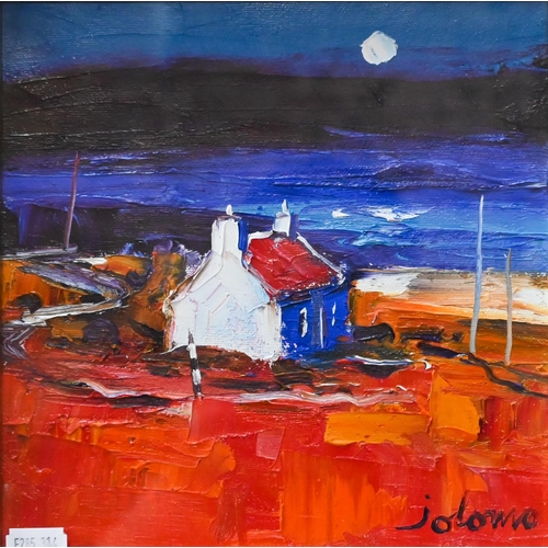 723 - John Lowrie Morrison (b 1948) - 'Moonrise to Tostary Mull', oil on canvas, signed lower right, inscr... 