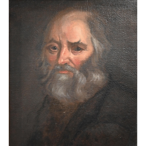 756 - A late 17th/early 18th century portrait of an old man with beard, oil on canvas, 43 x 38 cm