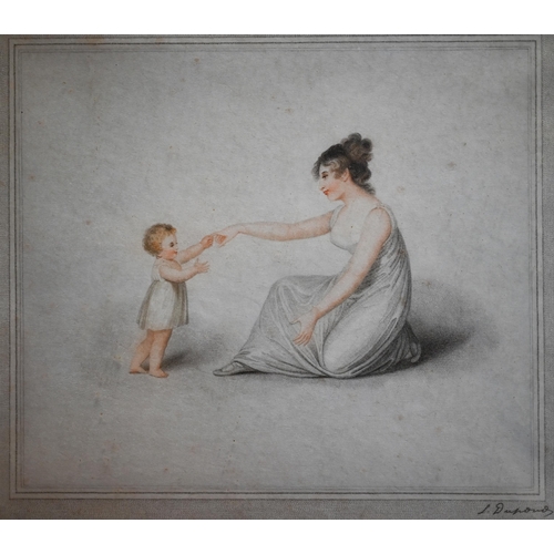 762 - Pair of Regency stipple engravings after Adam Buck by L Dupont - 'First Steps in Life' and 'Step by ... 