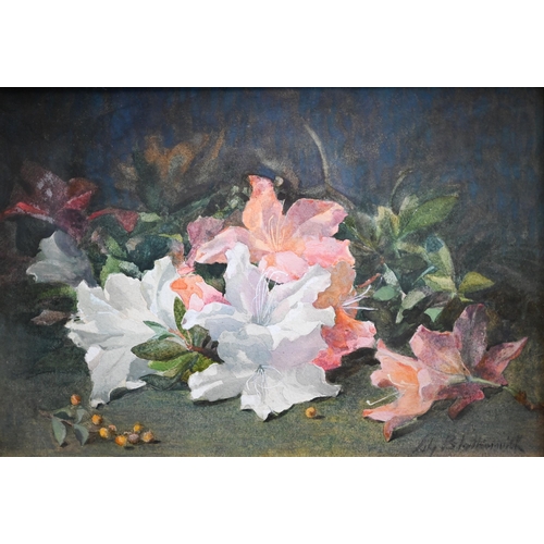 765 - Lily Blatherwick (1854-1934) - Study of azalea flowers, watercolour, signed lower right, 19.5 x 25.5... 