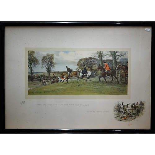 777 - After Charles Johnson Payne 'Snaffles' (1884-1967) - Three hunting prints - 'Happy are they who hunt... 