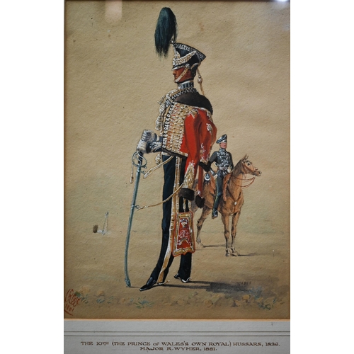 778 - Major R Wymer - 'The 10th (the Prince of Wales's Own Royal) Hussars, 1836, watercolour of an officer... 